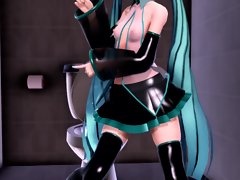 MMD สีฟ้าผม Cutie ของเล่นทางเพศทางทวารหนักบางแก๊ง Creampie GV00184