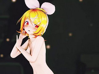 Rin-Tanz + allmähliches Ausziehen (3D HENTAI)