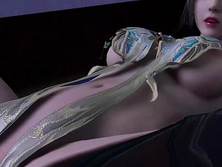 Pembimbing sorak buah dada besar 3D kena fucked dalam gim